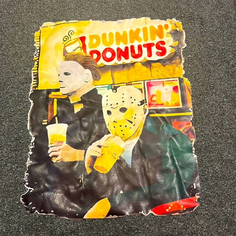 New Halloween Tshirt with Mike Meyers, Freddy, at Dunkin’ Donuts Small